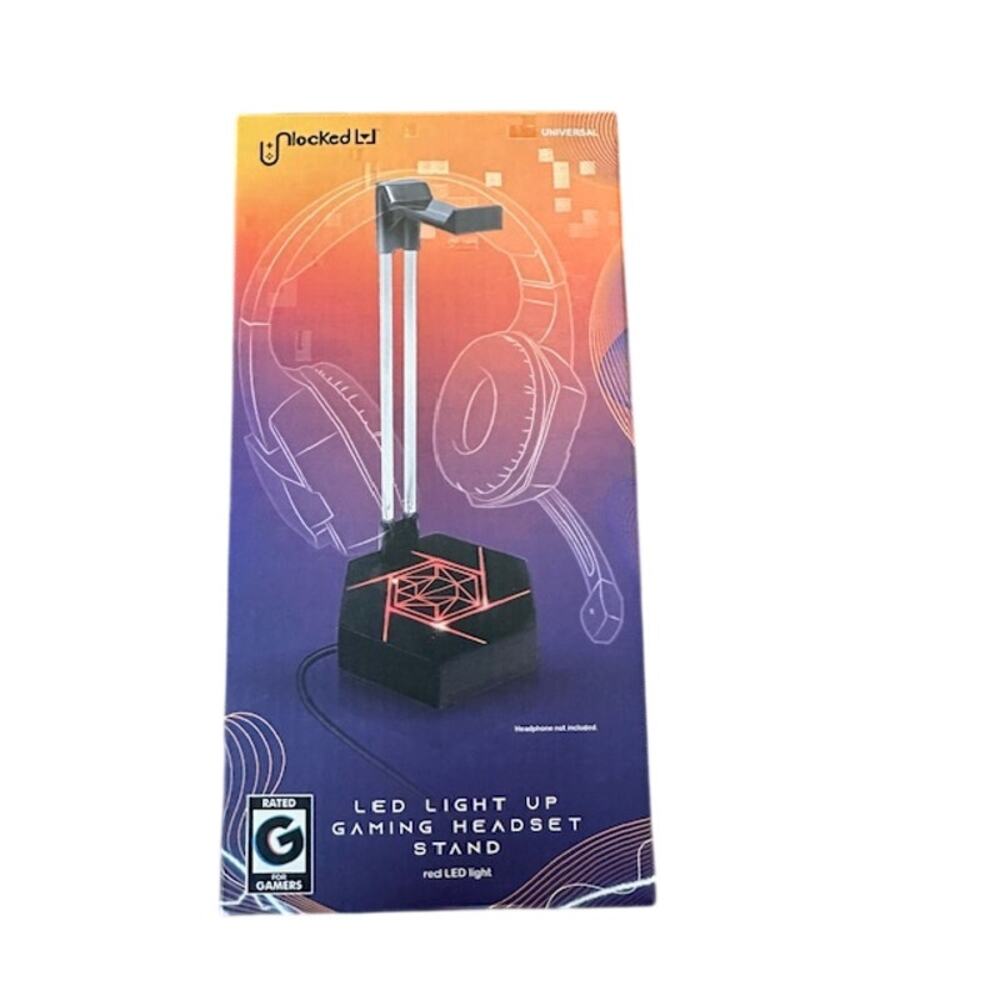 Color Changing Red LED Gaming Headset Stand Holder Display Headset Not Included